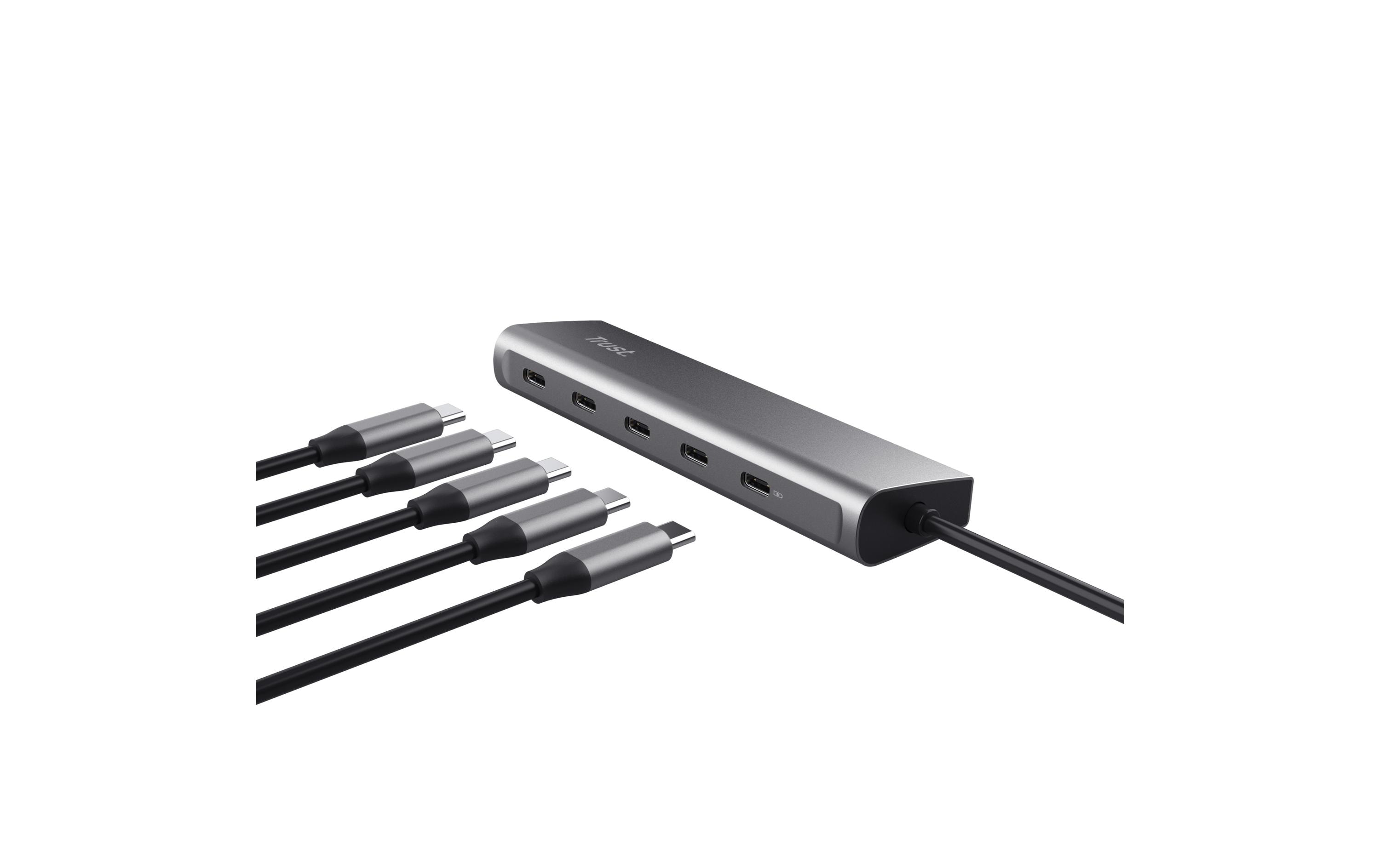Halyx USB-C-Hub mit 5 PortsAluminium-USB-C-Hub für vier zusätzliche USB-C-Anschlüsse