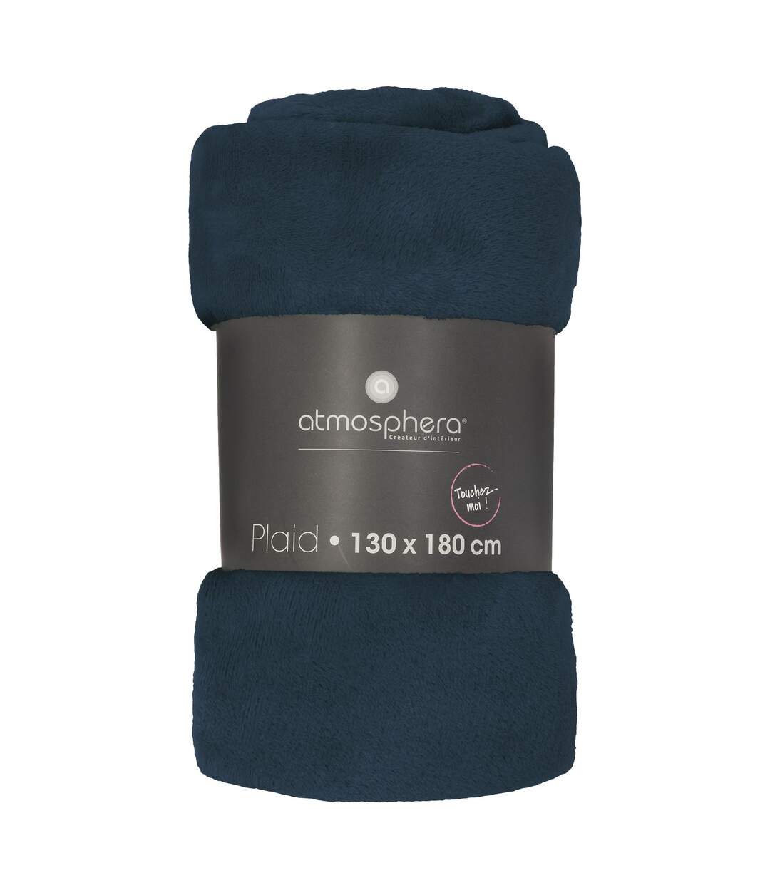 Grand plaid en flanelle uni - 180x130 cm - Bleu foncé