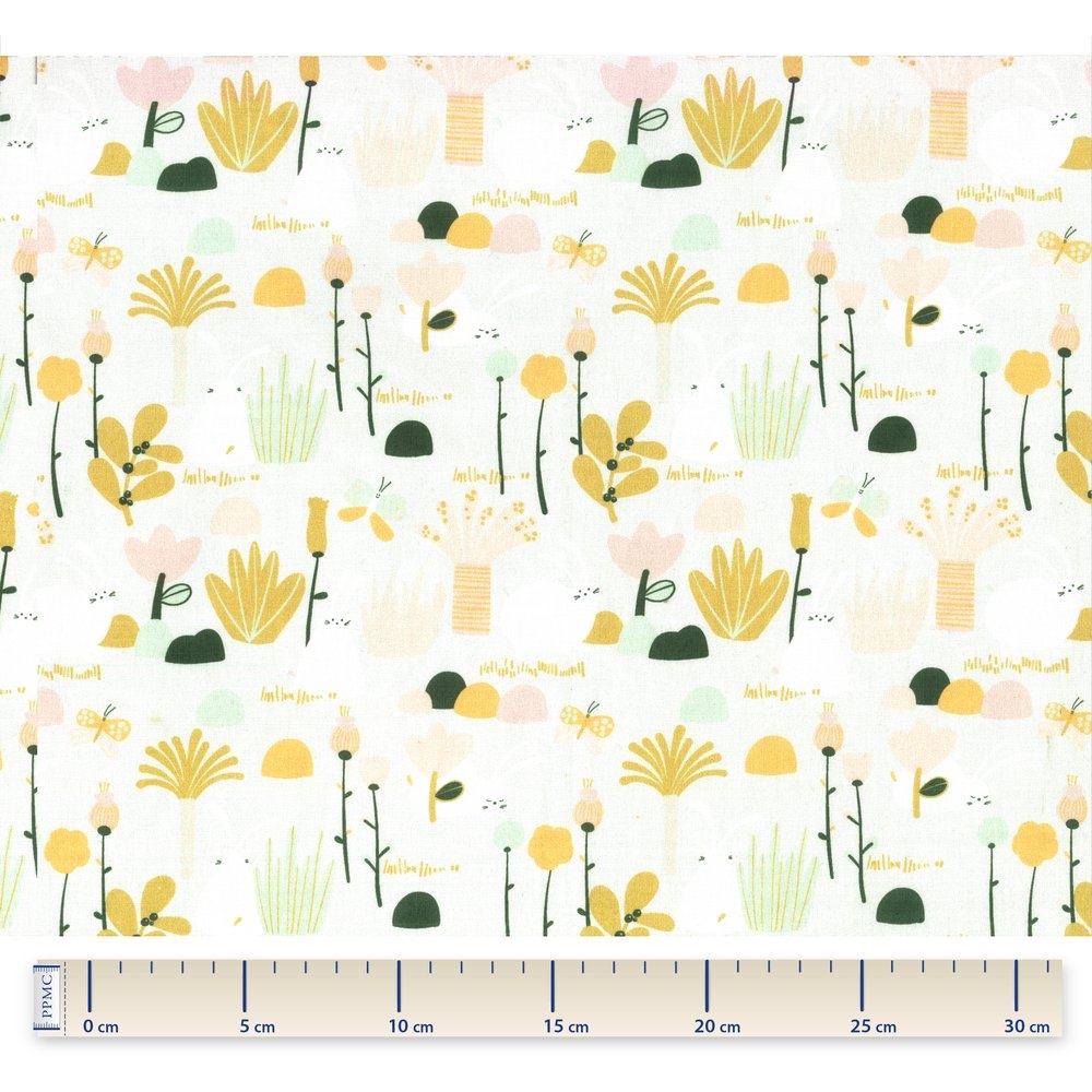 Coupon Tissu 50 Cm Lapin Vert D'eau