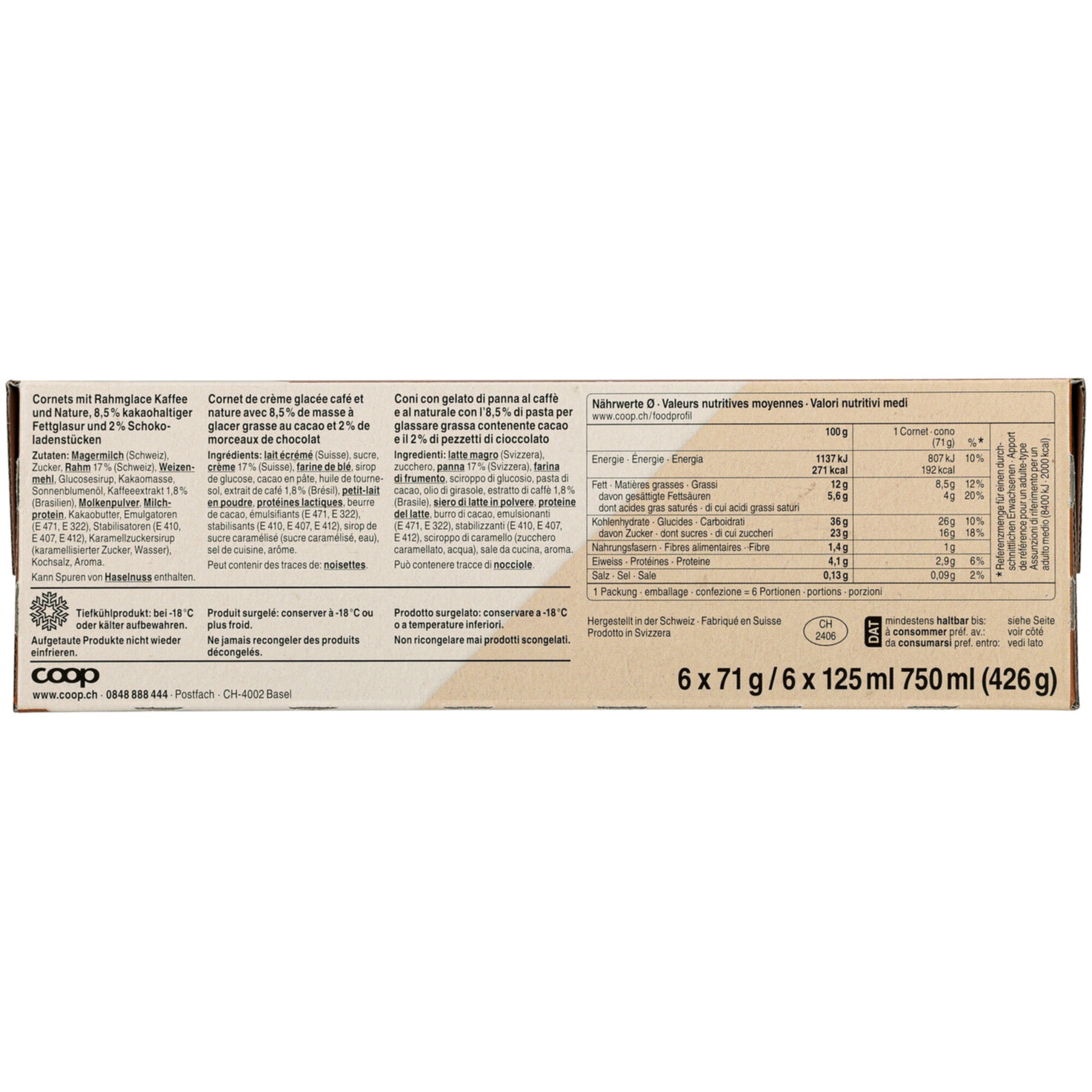 Cornet Caffé/Macchiato 6x125ml