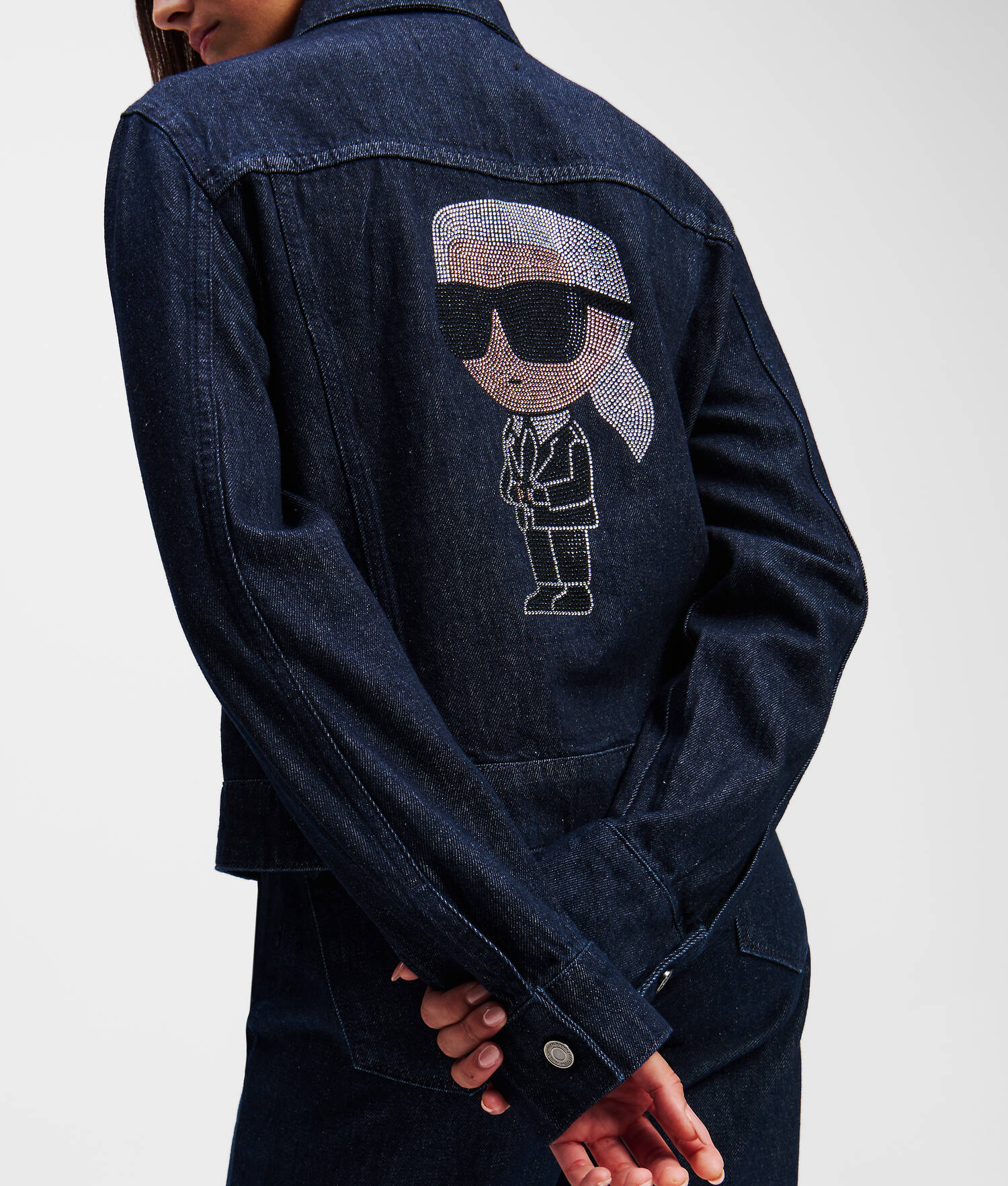 VESTE EN JEAN AVEC STRASS K/IKONIK KARL
