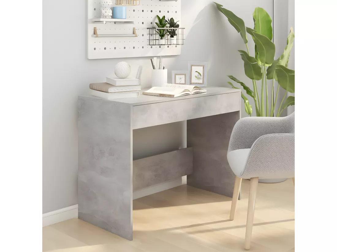 Bureau Gris béton 101x50x76,5 cm Aggloméré