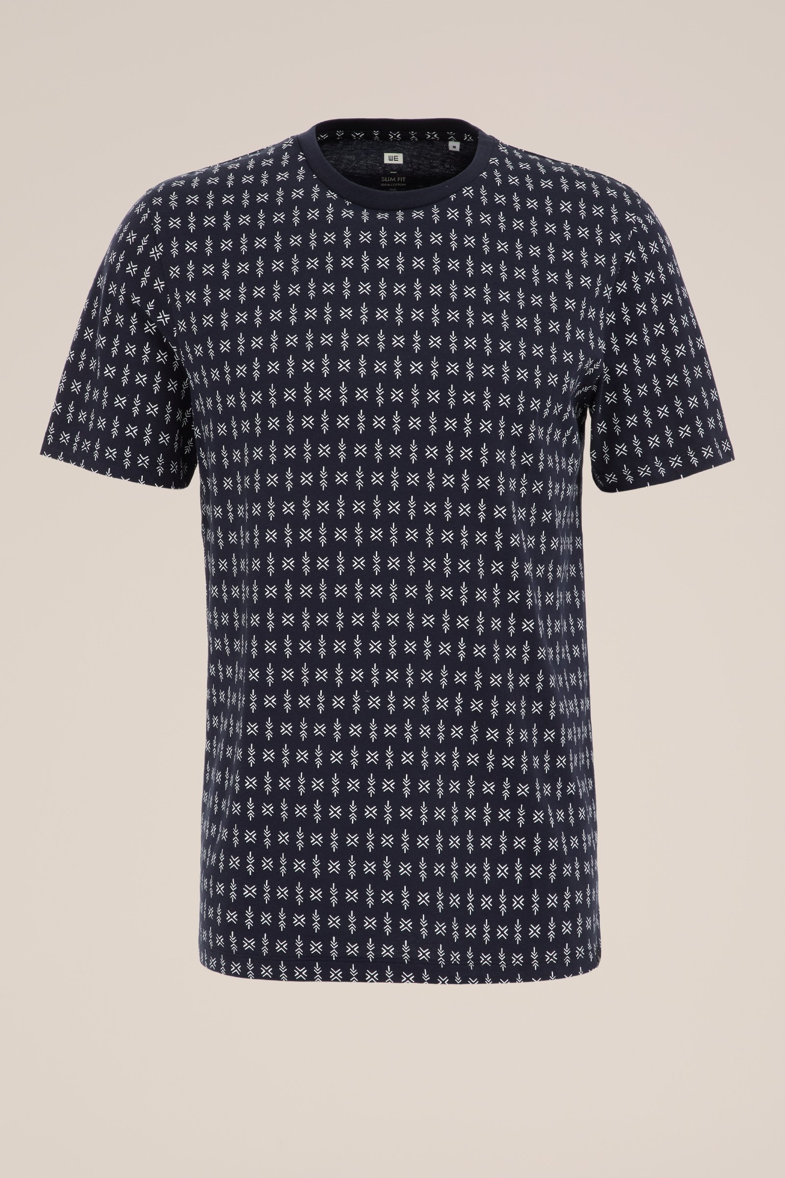 T-shirt met dessin WE Fashion Marineblauw
