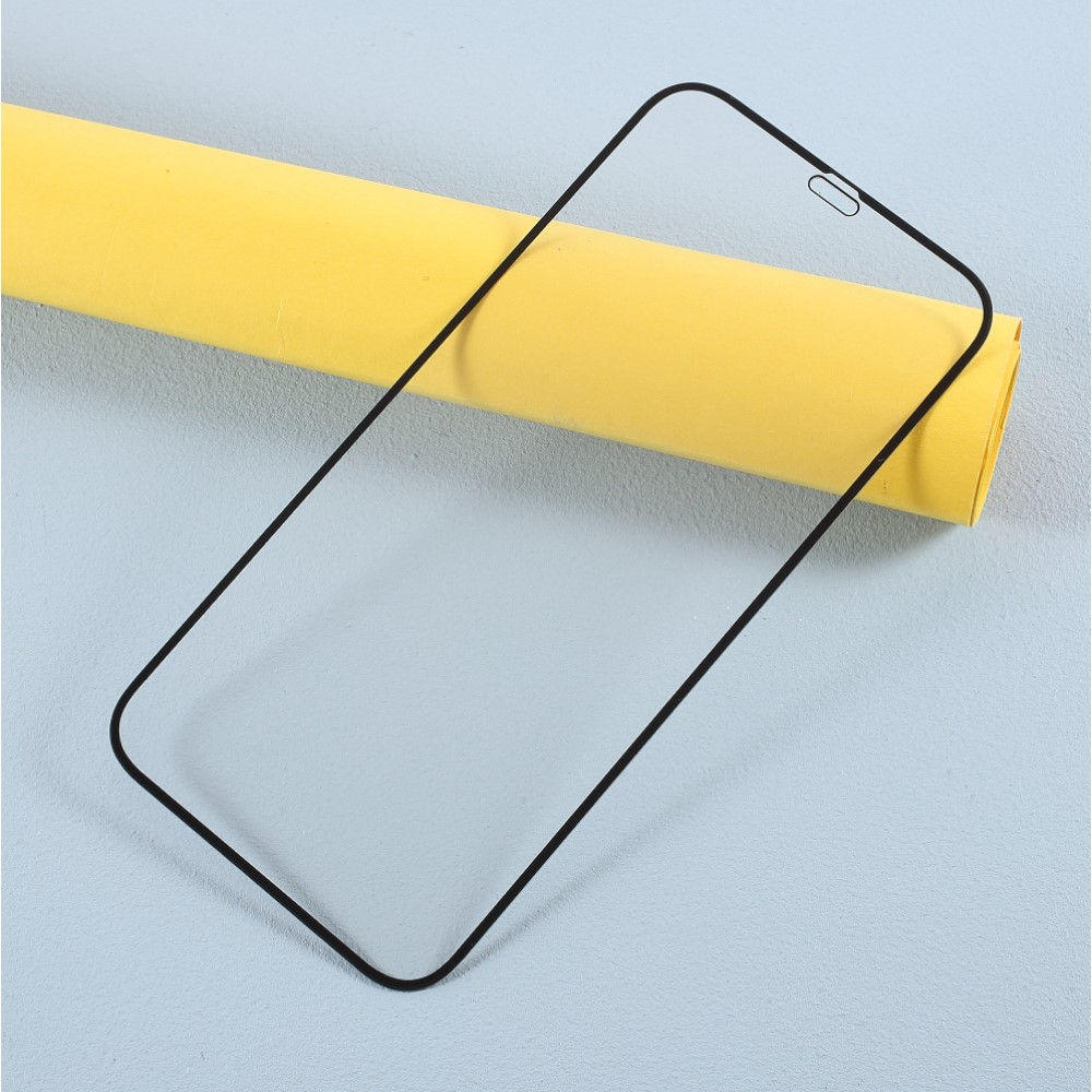 iPhone 12 / iPhone 12 Pro Full-Screen Vollbild Glas Display Schutz mit Rahmen - Schwarz