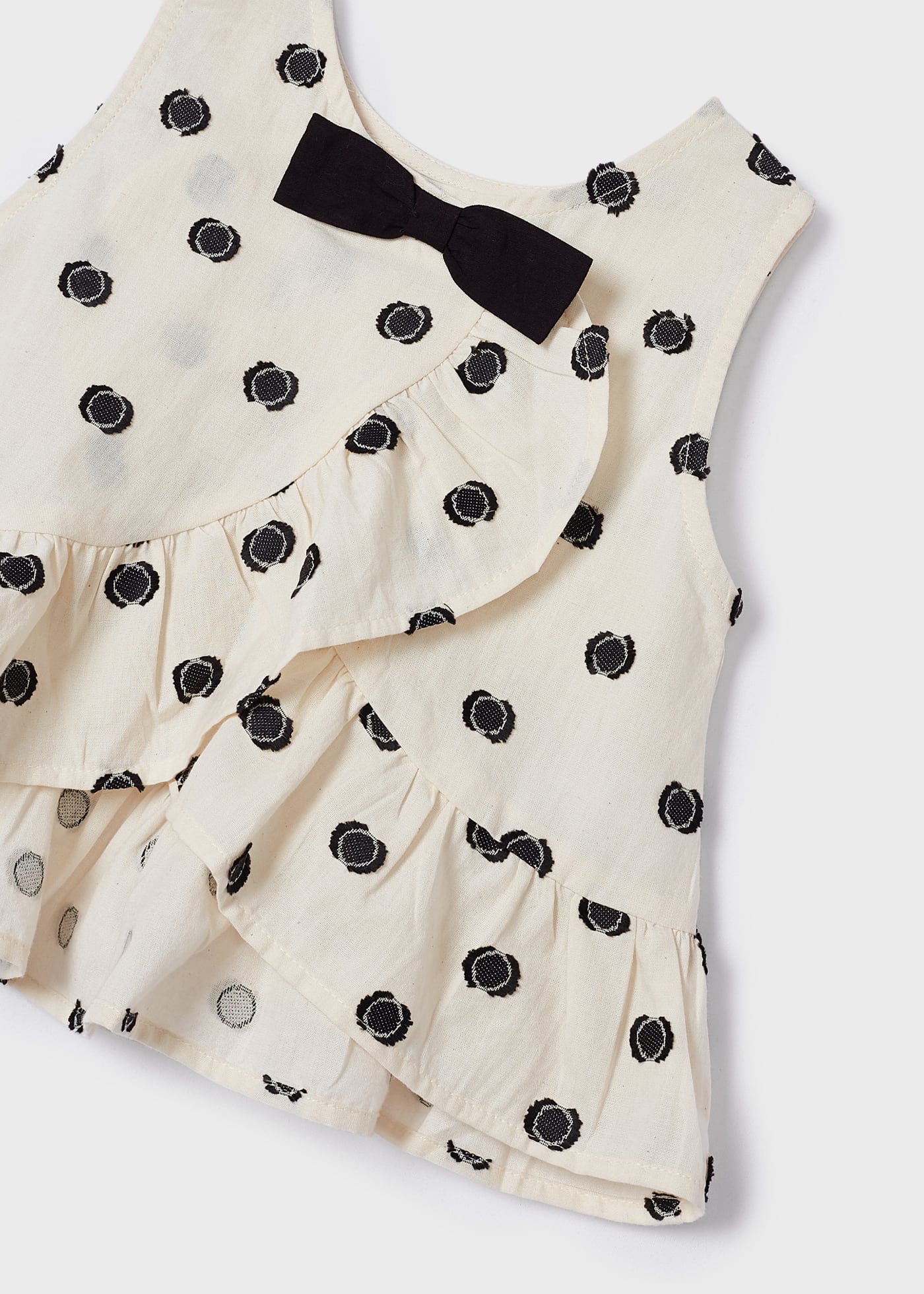 Blusa de algodão estampada sem mangas para meninas