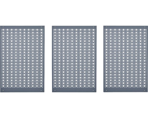 Küpper geperforeerde wand, gehamerd zilver, 1200 mm, 3-delig