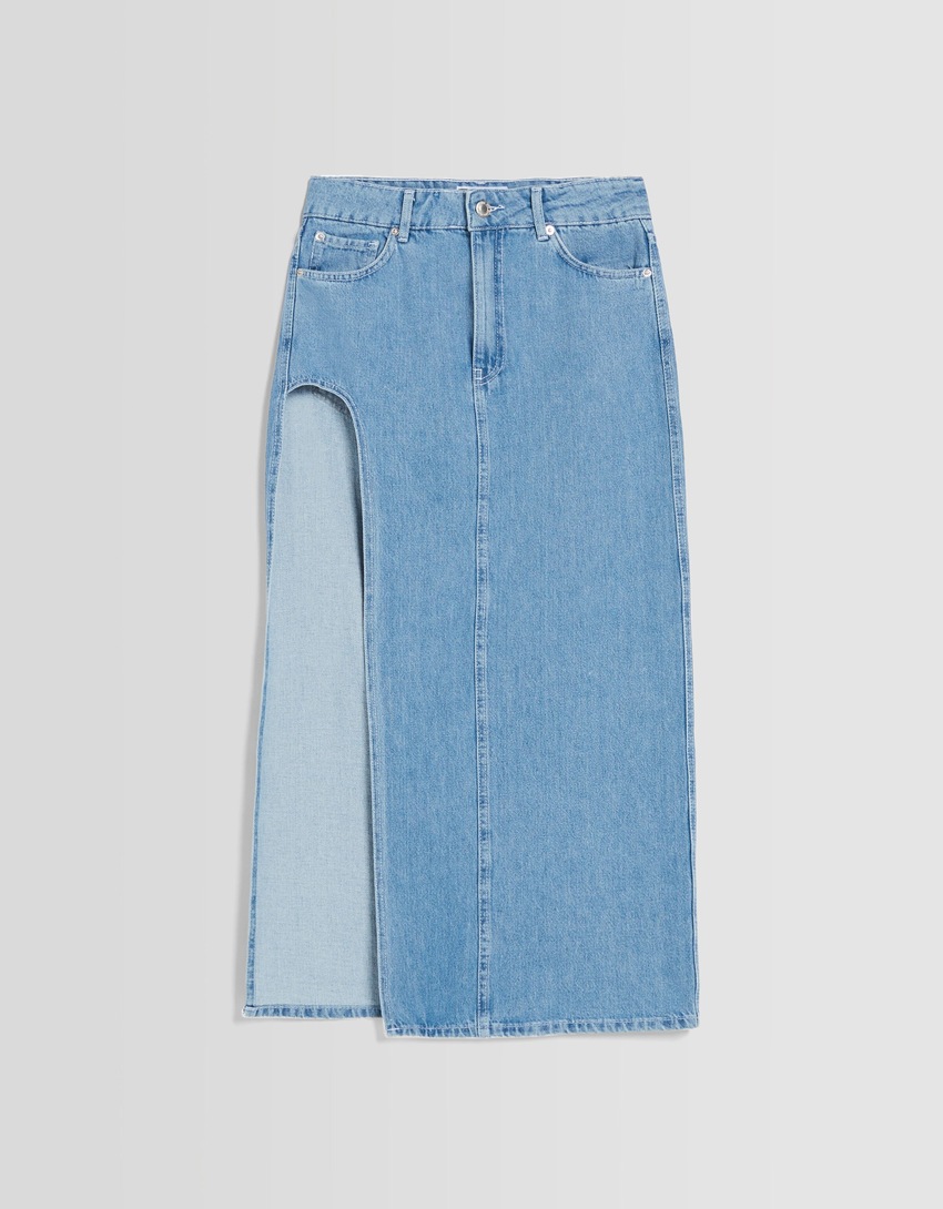 Saia longa de jeans