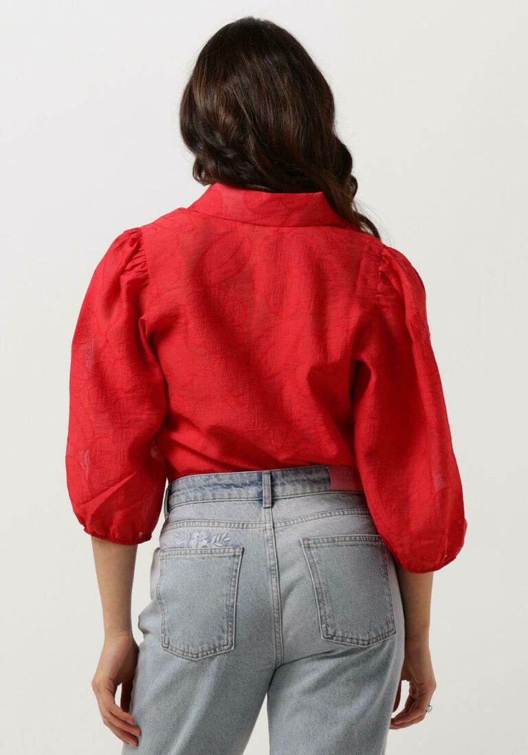 JANSEN AMSTERDAM rode jansen amsterdam blouse ff774 blouse 3/4 puff sleeve