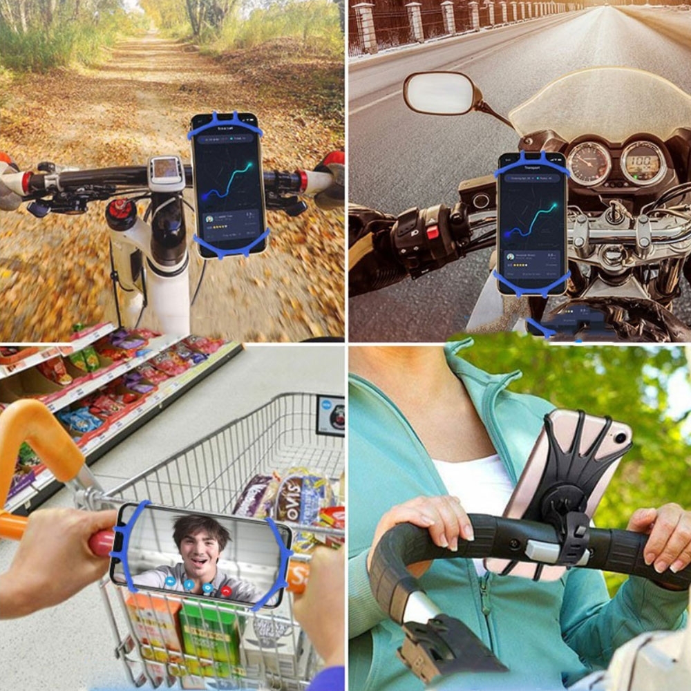 360° Universal Fahrrad Bike Velo Silikon Halterung Drehbar Handy / Smartphone (4