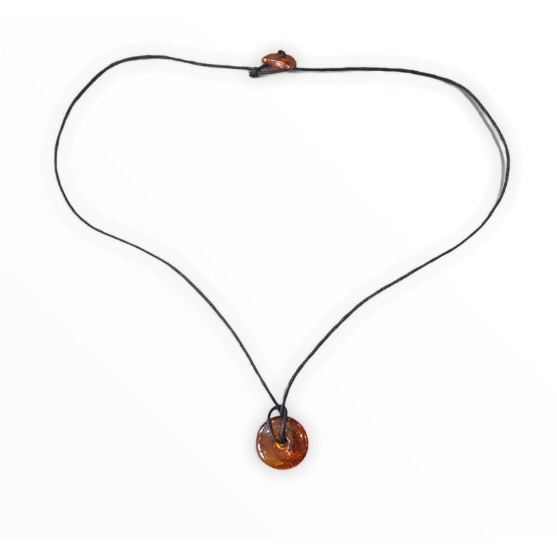 Collier coton et ambre