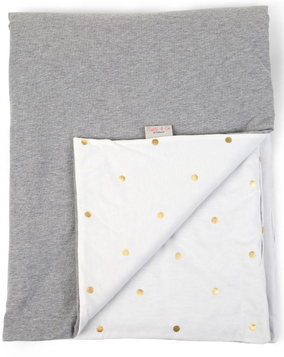 Babydecke DOTS (80x100) in weiß/gold