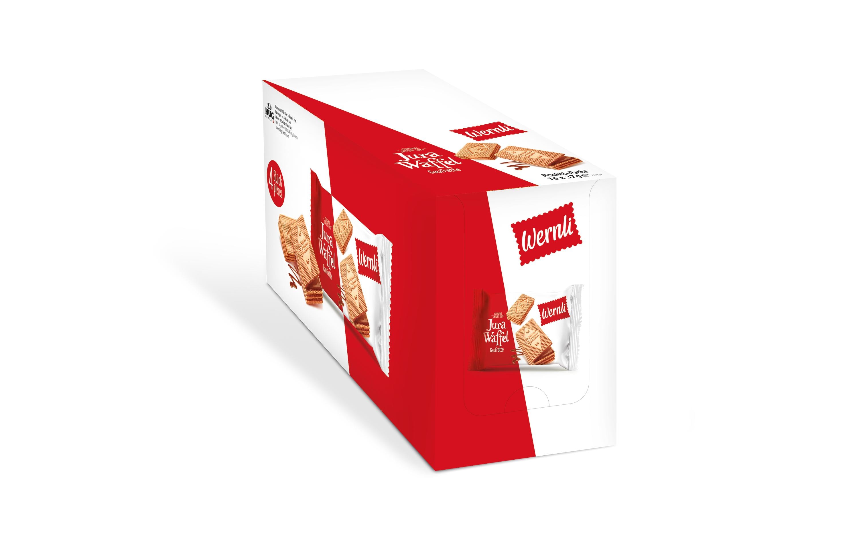 Guetzli Jura Waffel Original Pockets 16 x 37gWaffel mit Kakaocrème-Füllung