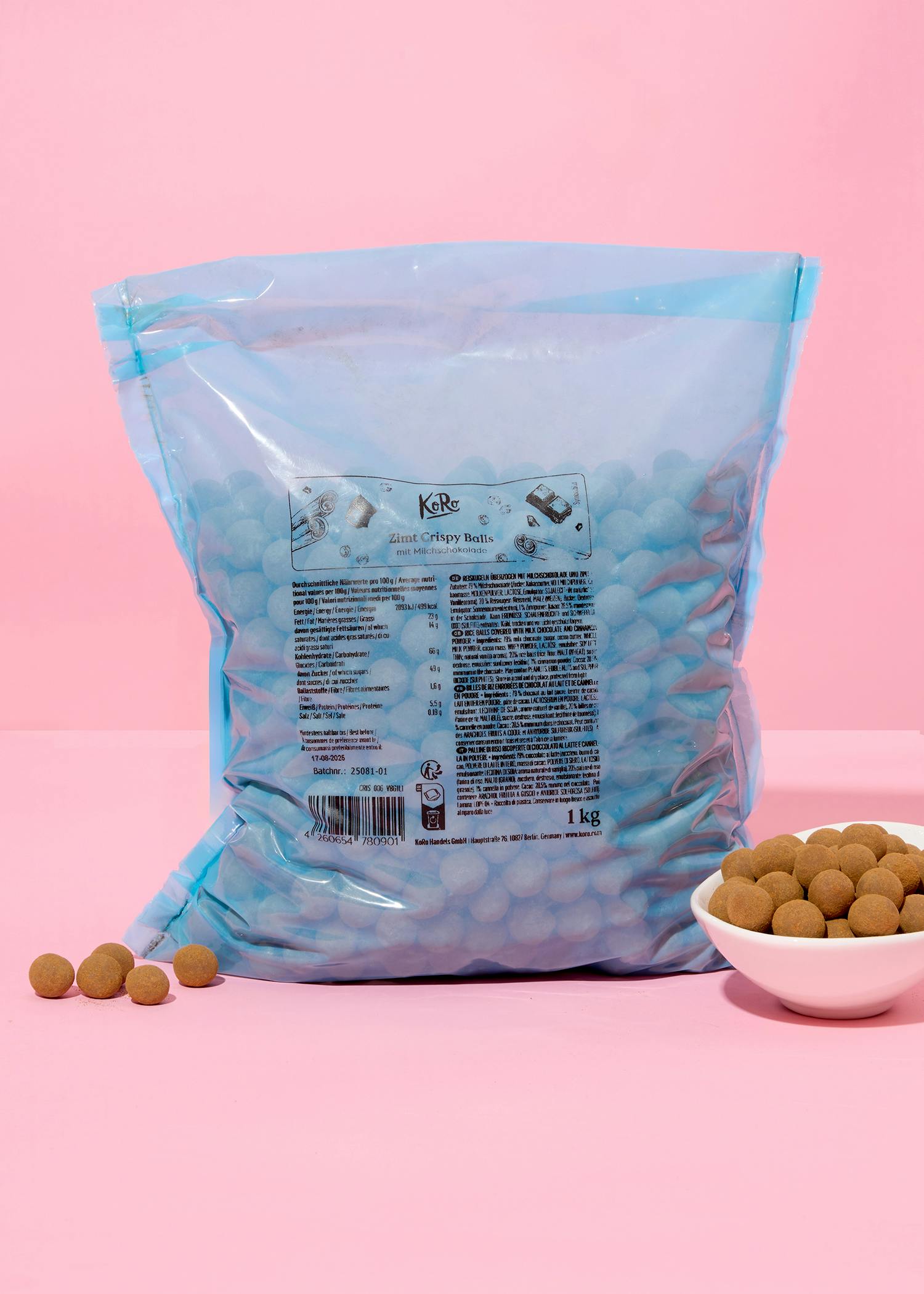 Zimt Crispy Balls mit Milchschokolade 1 kg