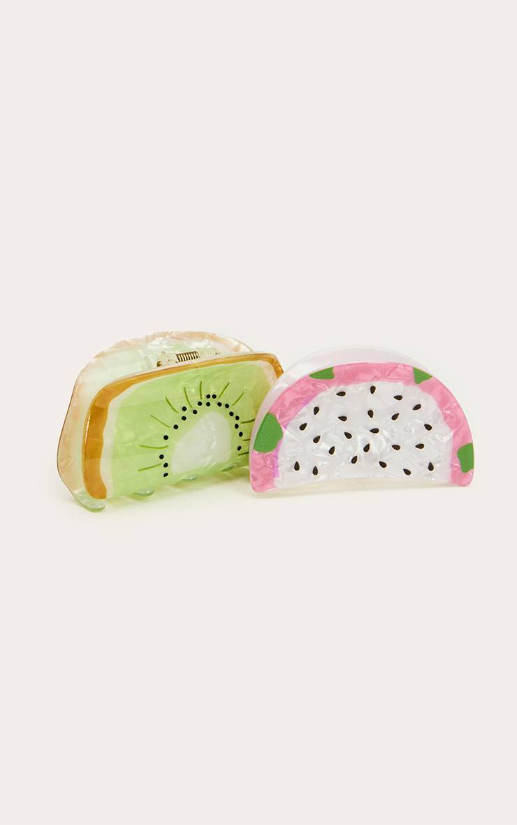 Multicolore Pinces À Cheveux Crabe Fruit Du Dragon Et Kiwi