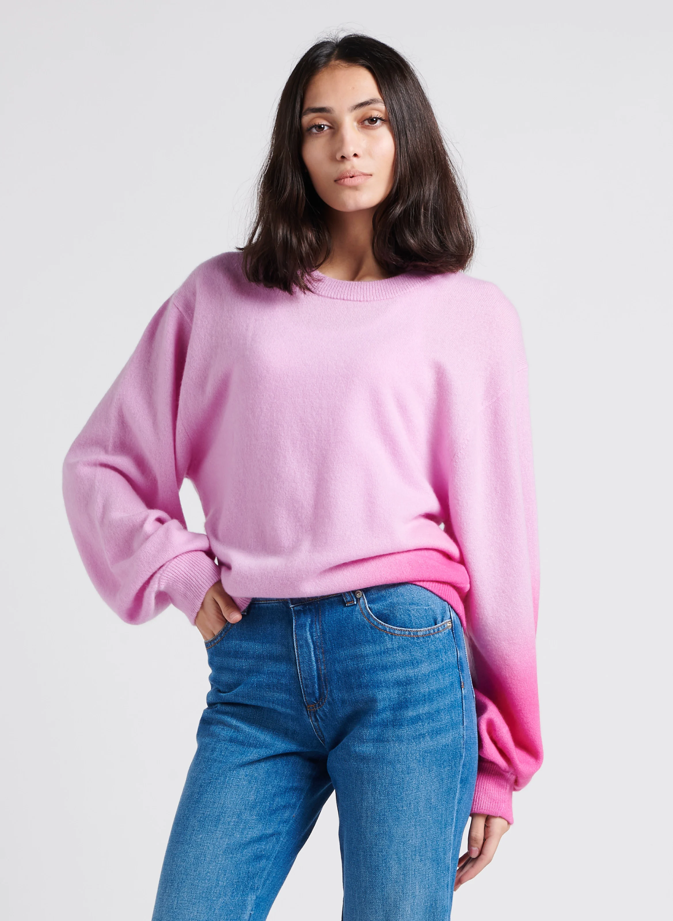 MELLON - Pull col rond en cachemire| Rose
