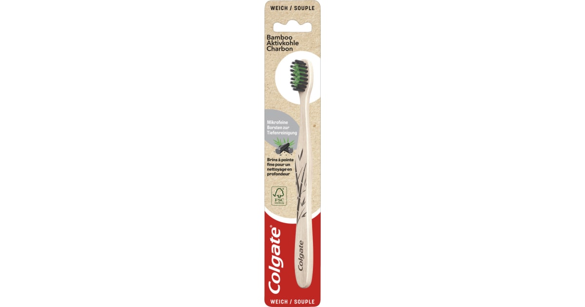 Colgate Bamboo Aktivkohle Zahnbürste weich