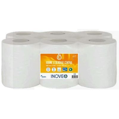 Inoveo - Pack de 6 bobines DC- 2 plis - blanc