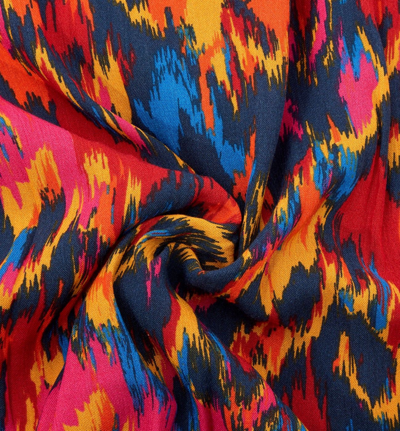 Coupon de 2 m viscose crinkle - Imprimé marine