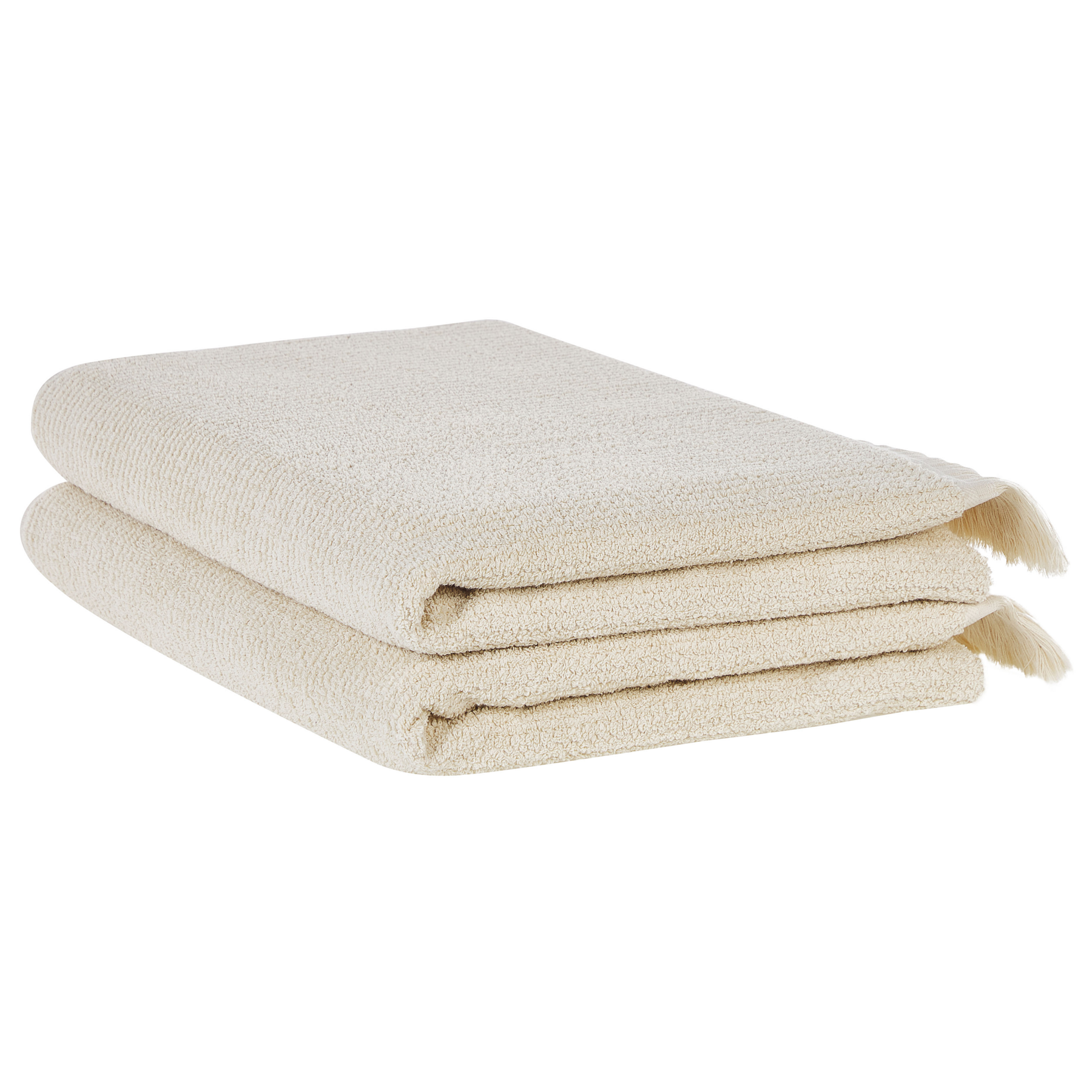 Beliani - ATIU - Handdoek set van 2 - Beige - Katoen