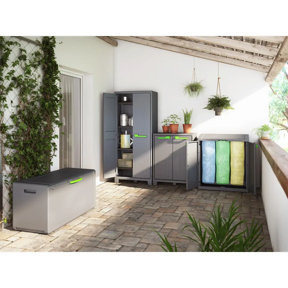 Keter Moby lage kast - 2 planken - 80x44x100 cm - Antraciet