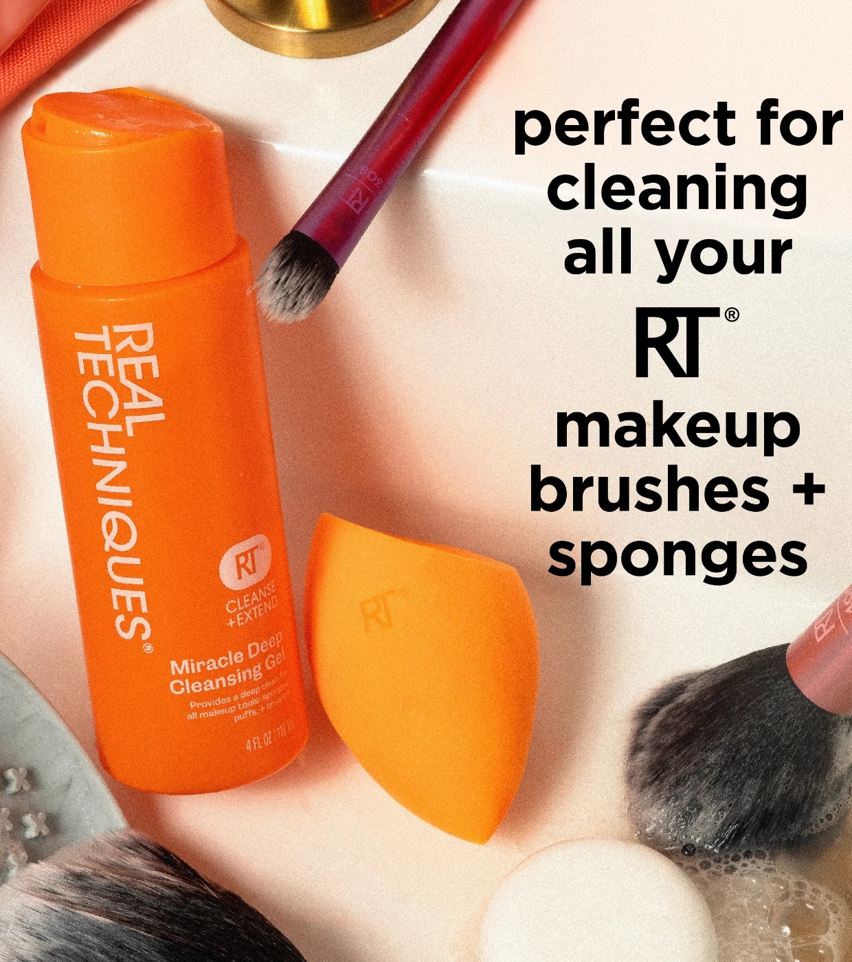 Real Techniques - Gel de limpeza para pincéis e esponjas Miracle Deep