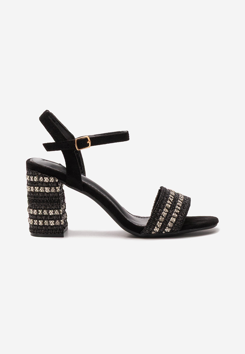 Sandales à talon épais noires Marsela