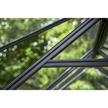 Tuinkas Royal Well Qube 68 zwart gecoat met 3mm veiligheidsglas