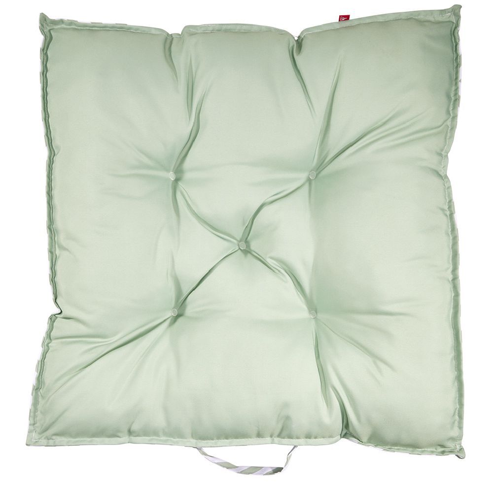 Coussin de dossier salon palette rayé vert et blanc 60x60xép8cm