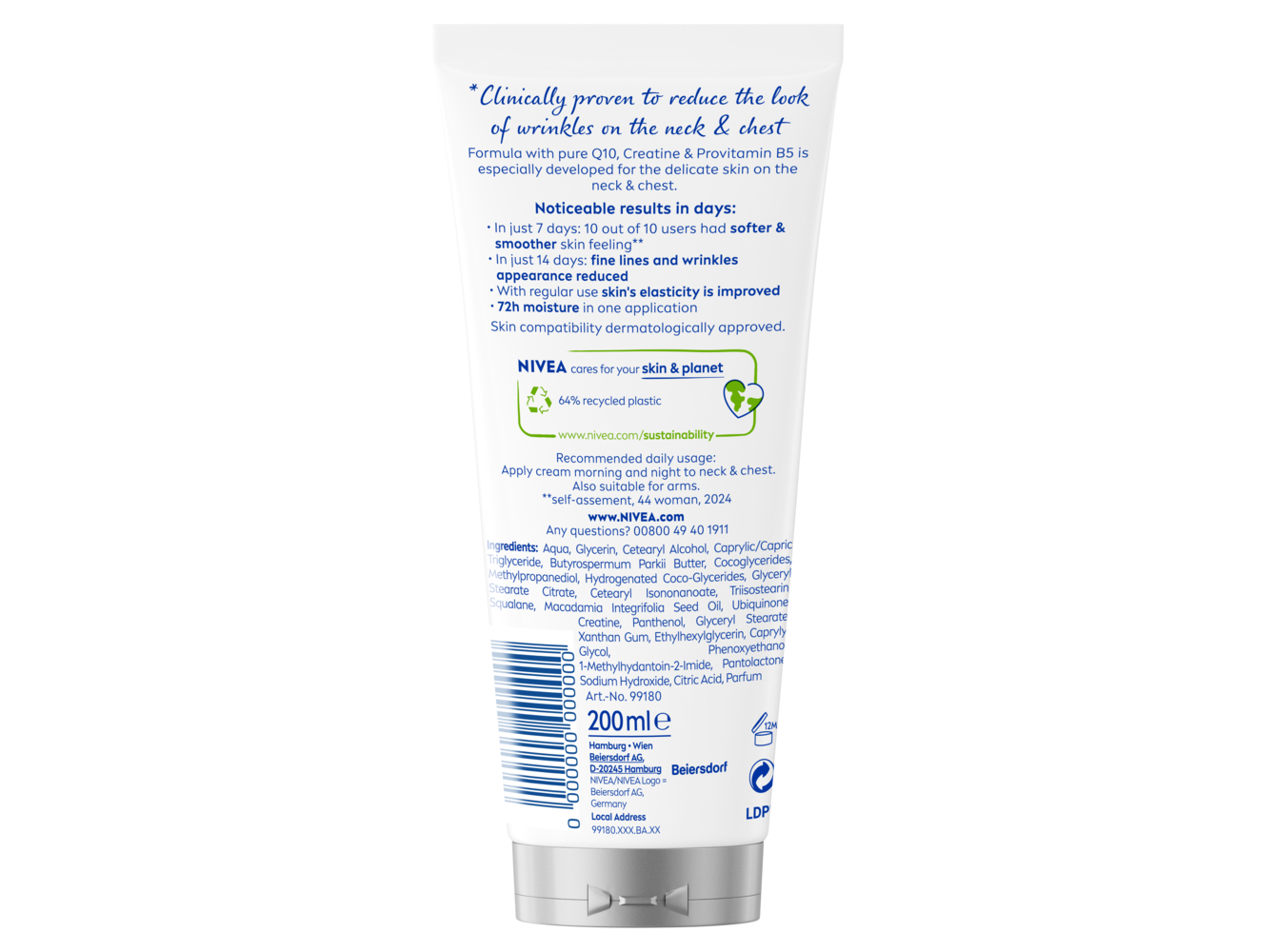 CREME DE CORPO NIVEA Q10 PESCOÃO E PEITO 200 ML