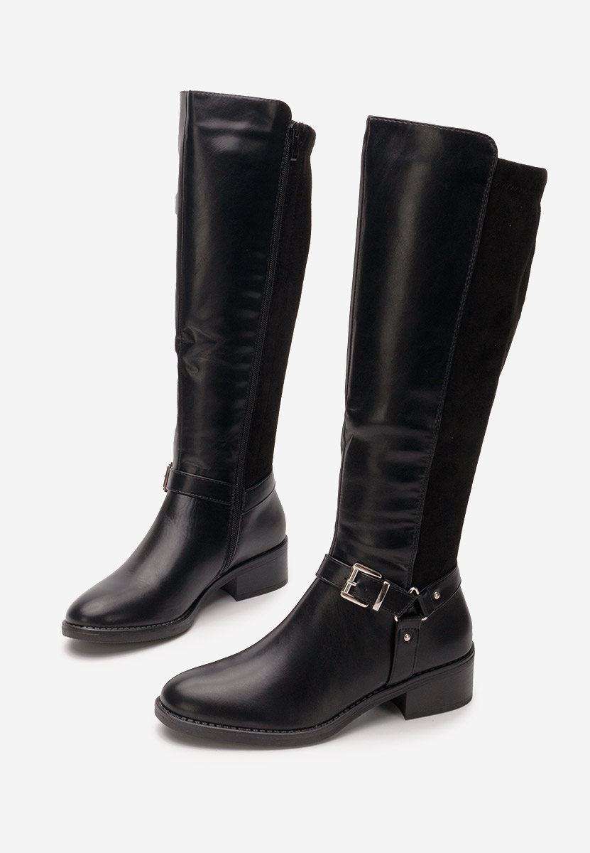 Bottes à petit talon noires Pedra V2