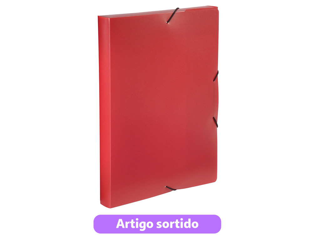 CAPA COM ELÁSTICOS A4 E ABAS VIQUEL OPACA LOMBADA 3CM CORES SORTIDAS