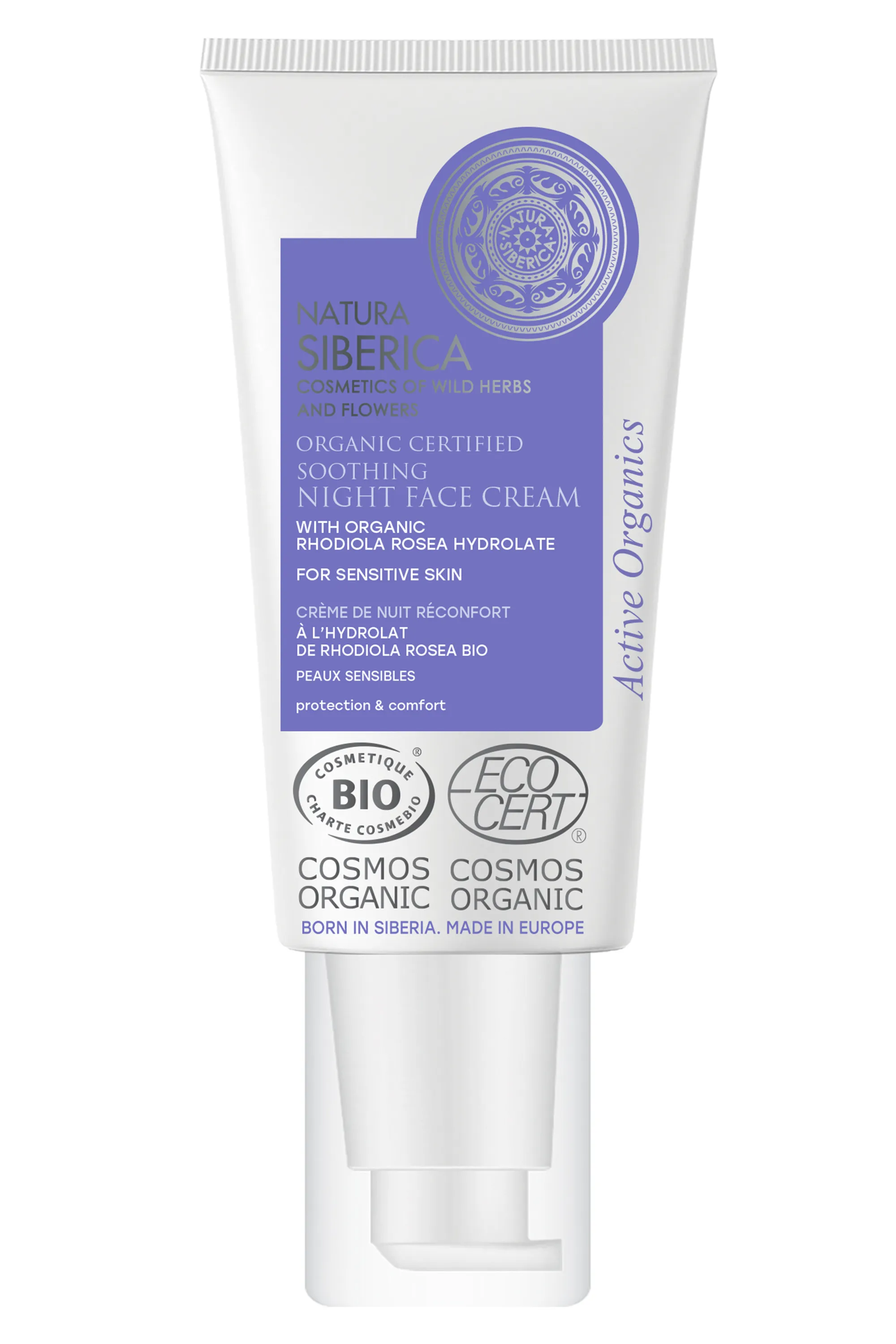 Natura Siberica Crème de nuit Bio réconfort à la Rhodiola Rosea-50 ml