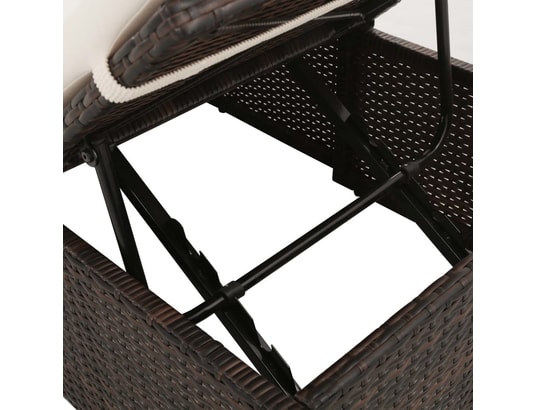 VIDAXL - Lit de jardin marron 195x60 cm résine tressée