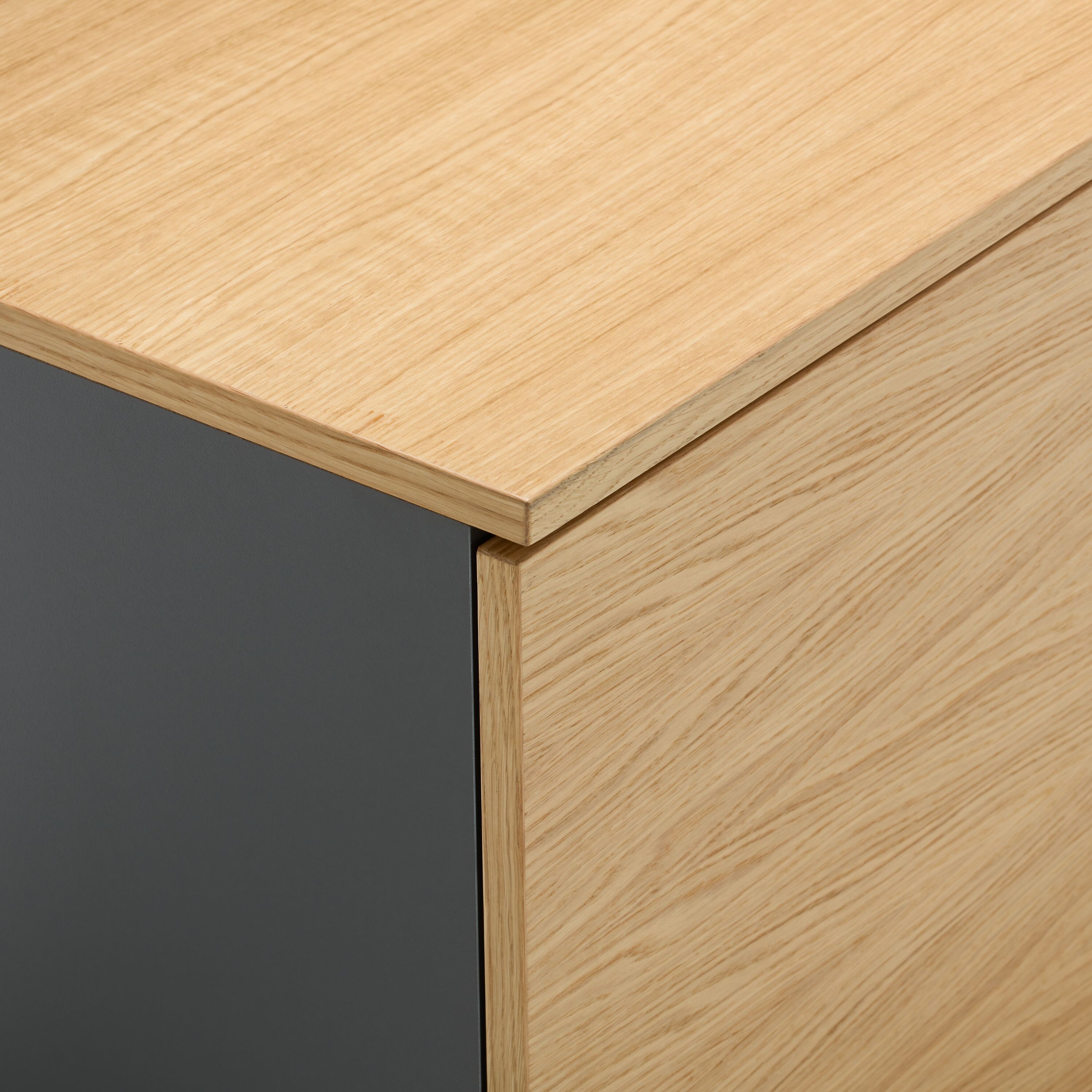 RAKKEL II Schuhbank - Eiche furniert / B: 100.0 cm x T: 41.6 cm x H: 48.0 cm