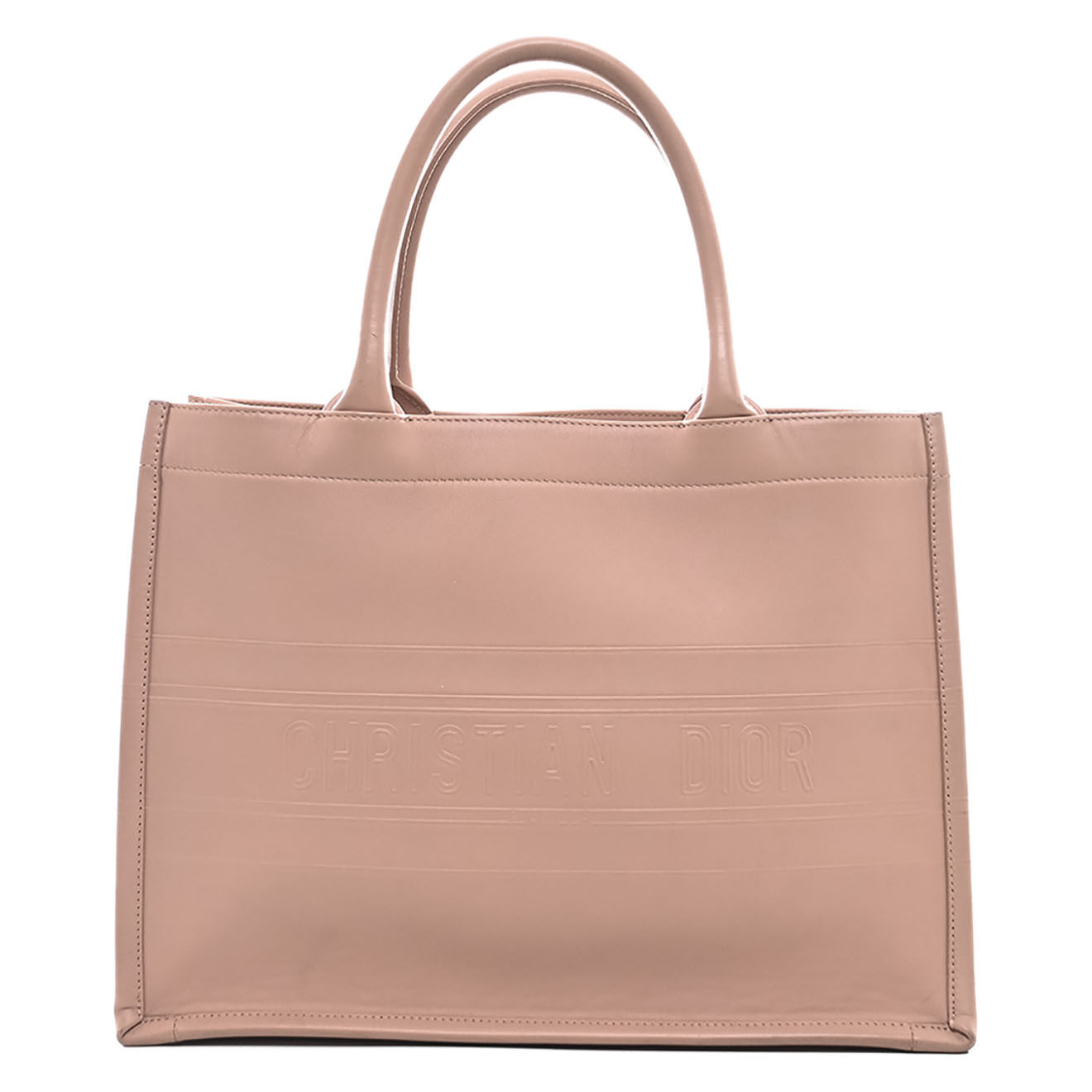 Dior Sac cabas Book Tote Medium en Cuir beige - Très bon état - L.36 cm