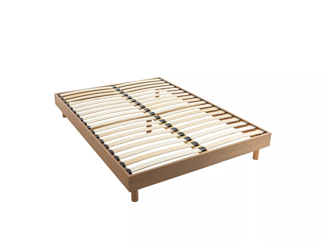 Sommier kit en bois massif taupe 160x200