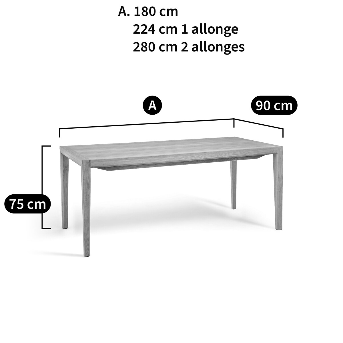 AM.PM<br>Mesa com extensões, Nizou, design E. Gallina