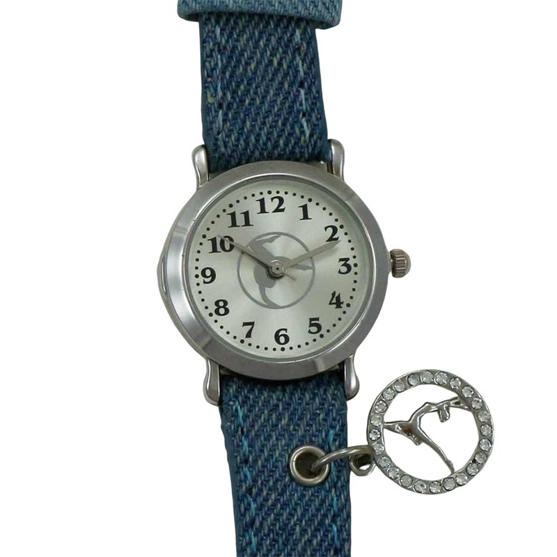 Montre gymnaste bleue avec breloque gym