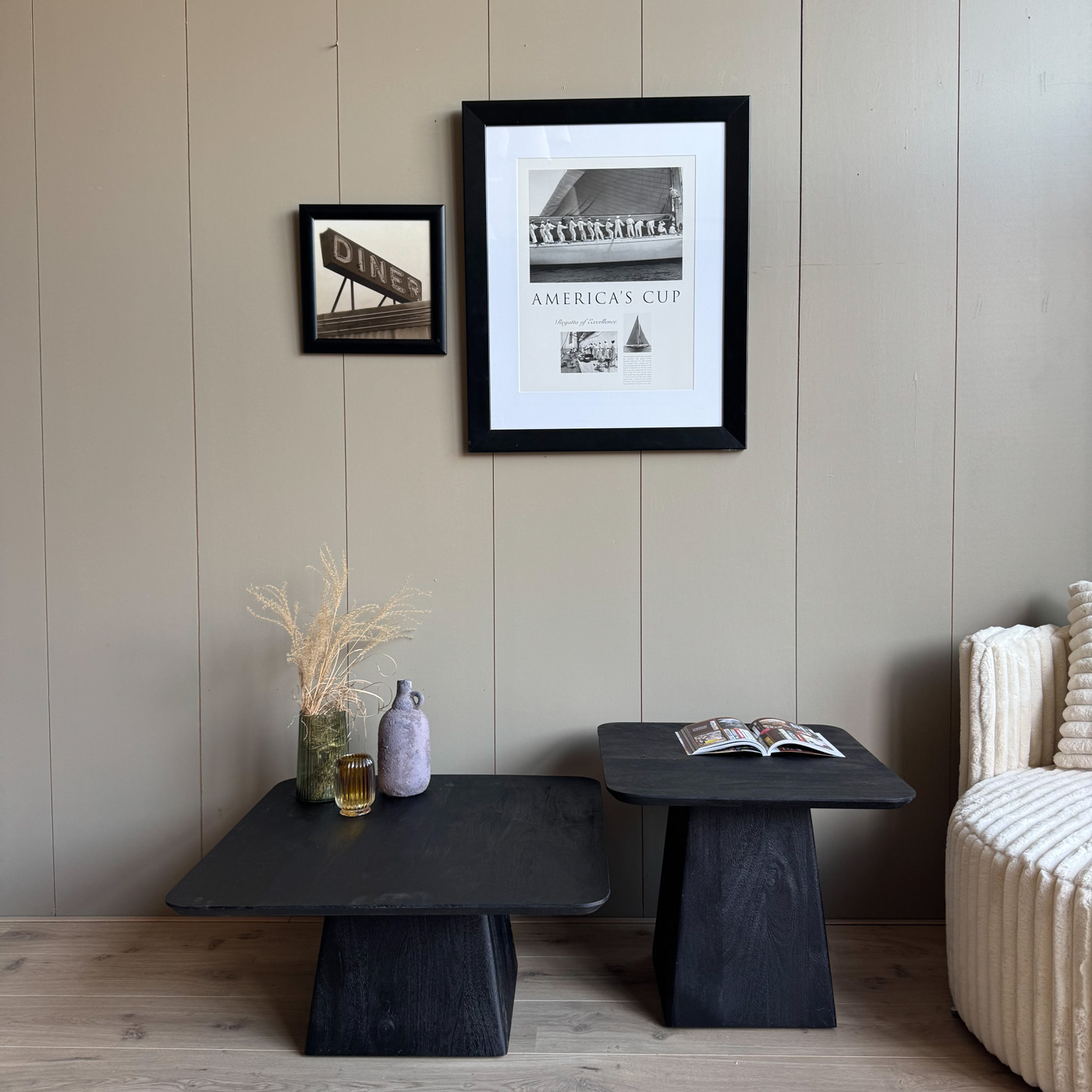 Salontafel Nice set van 2 zwart