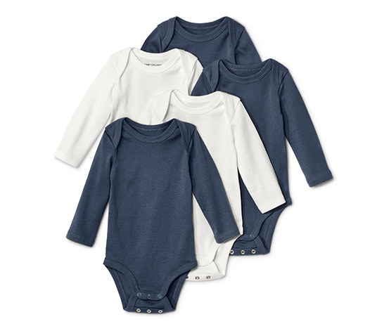 5 Langarmbodys, blau