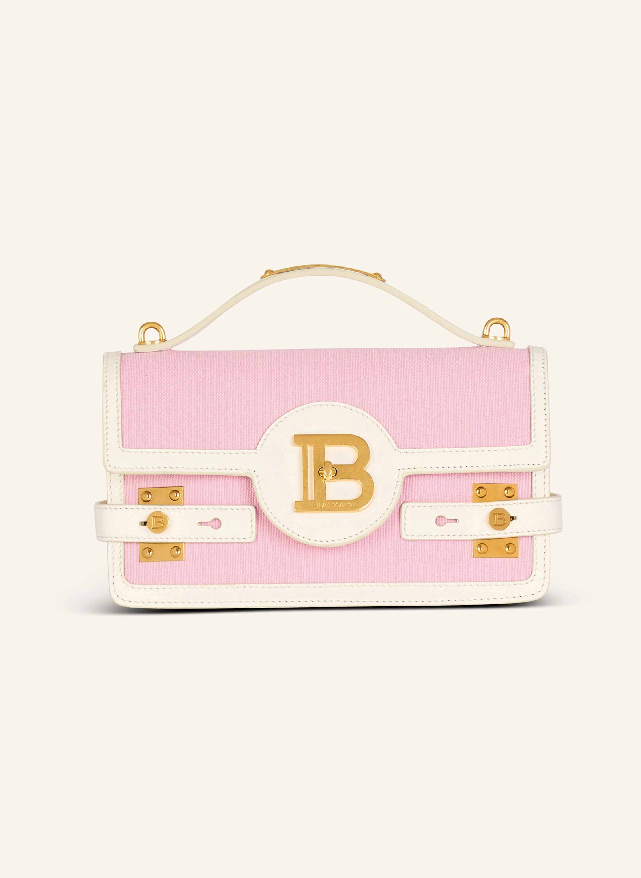 BALMAIN Tasche B-Buzz Shoulder 24 aus Canvas und Leder