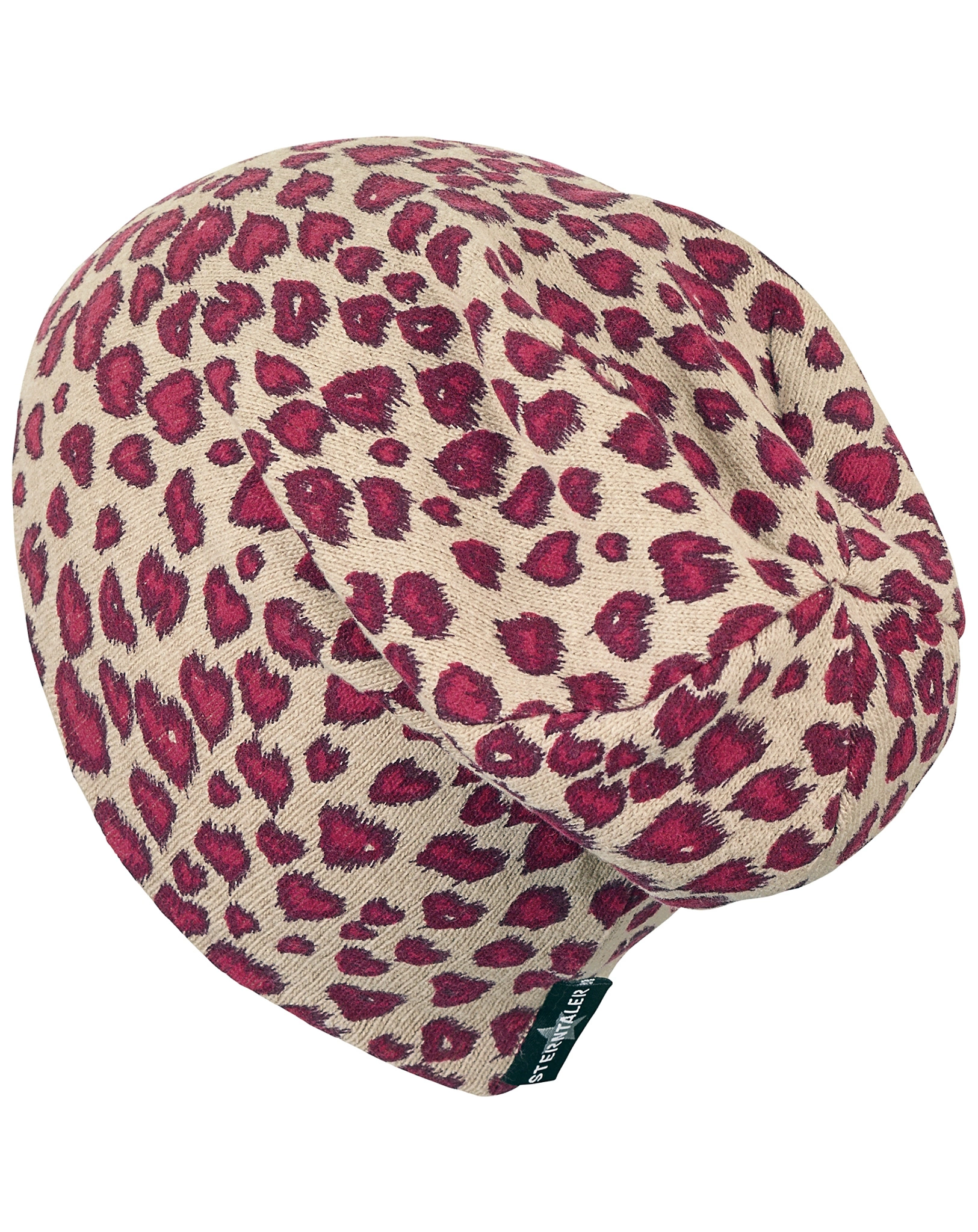 Beanie SLOUCH PINK HEARTS in beige