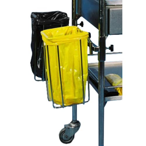 Support sac double pour guéridon et chariots inox