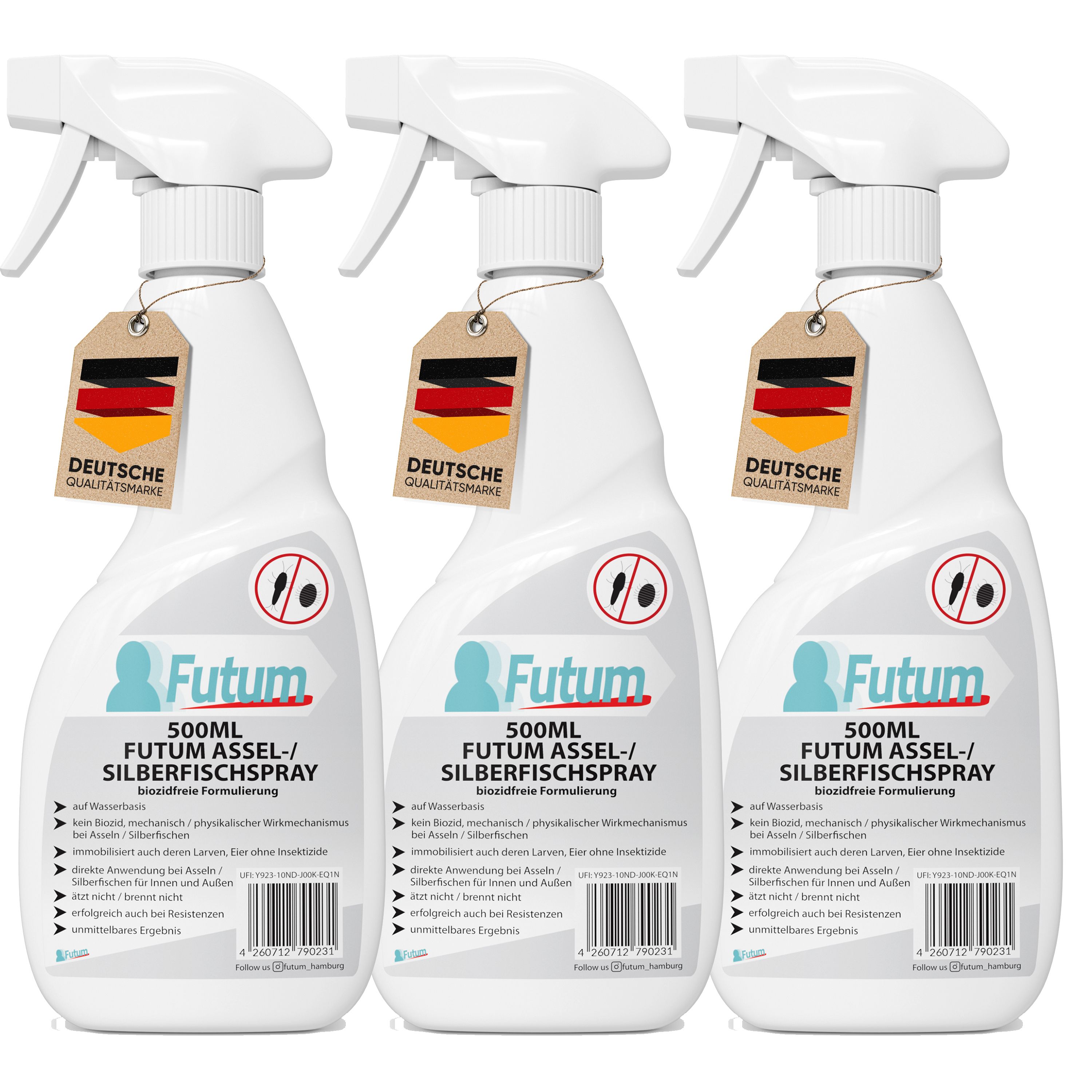FUTUM 3x500ml Silberfisch- / Asselspray