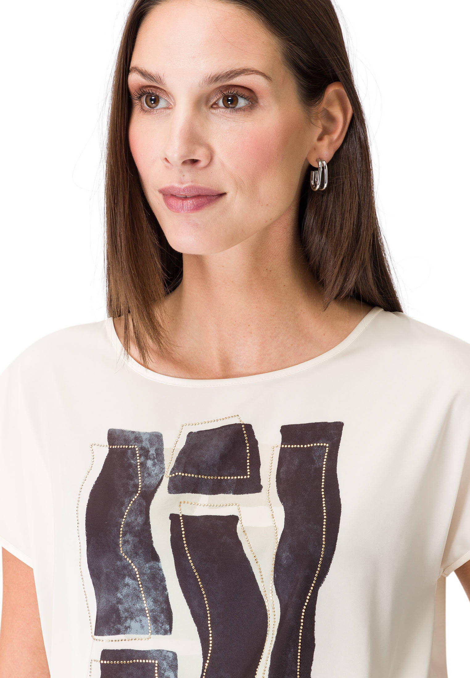 zero| Damen Blusenshirt mit Glitzeraufdruck