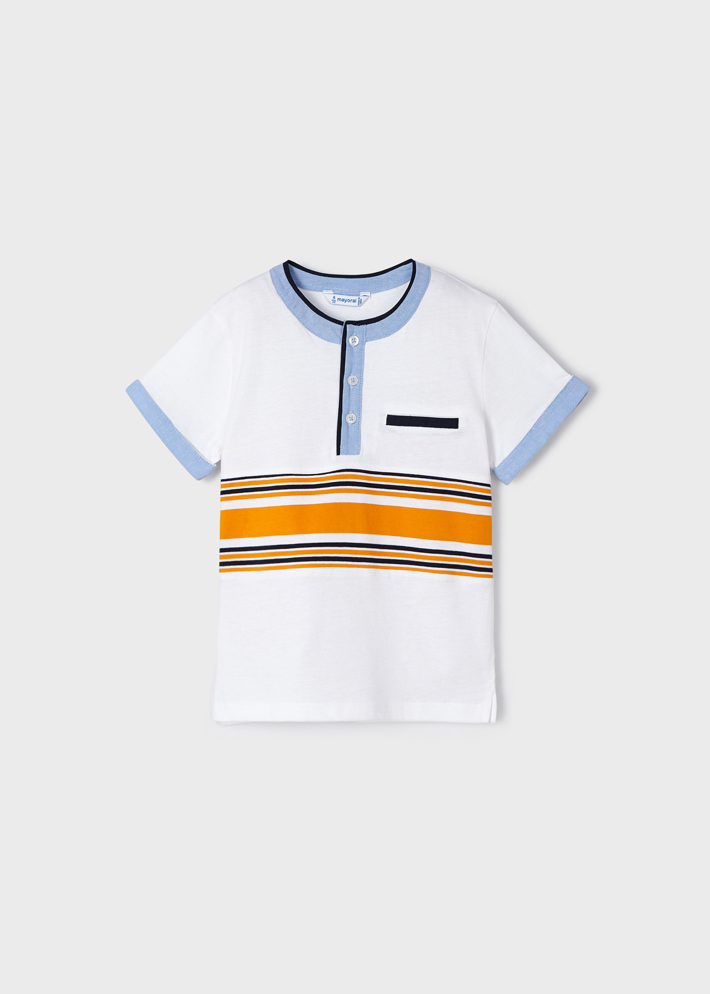 Camiseta Baker listrada em algodão sustentável para meninos