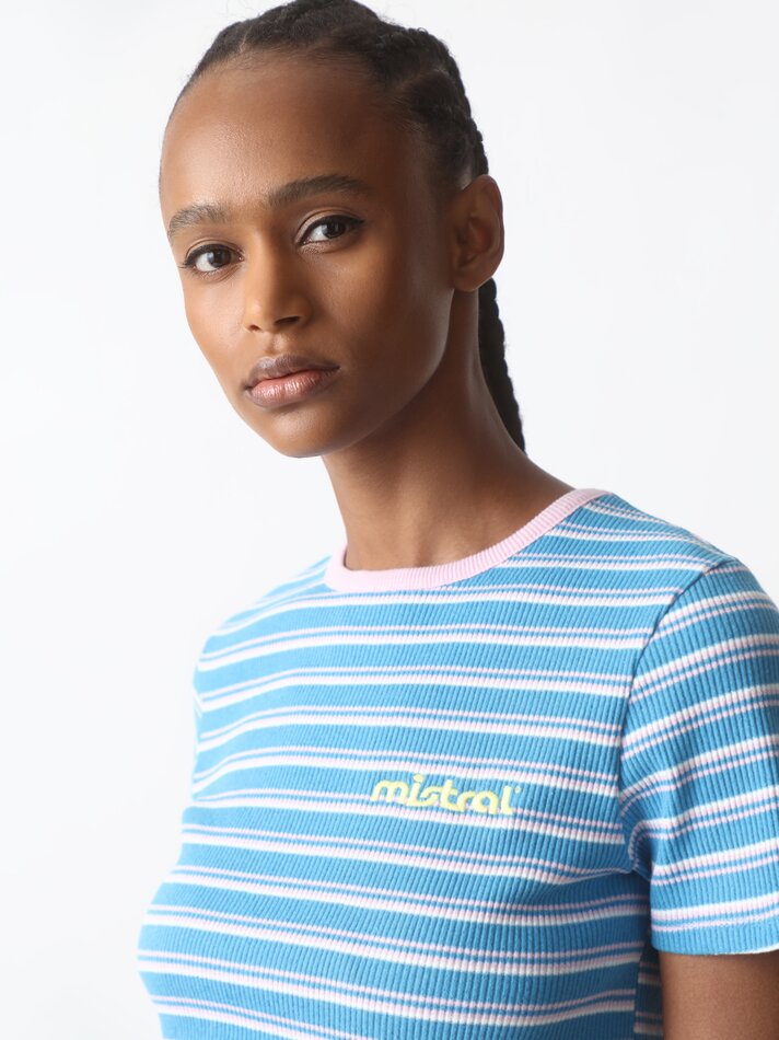Camiseta cropped Mistral x Lefties - Azul Médio