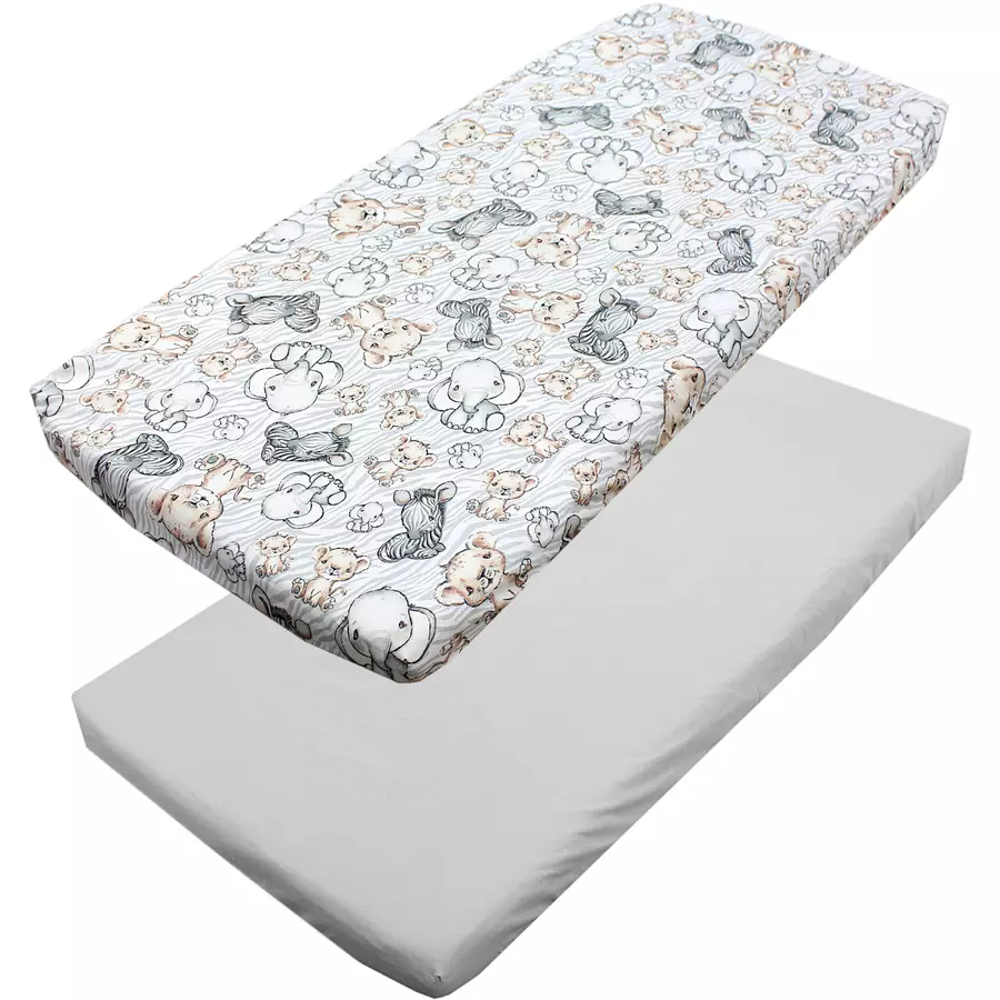 TupTam Baby Kinder Spannbettlaken 2er Pack grau