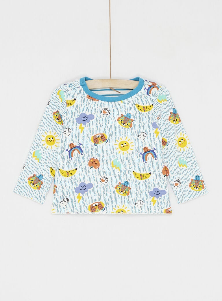 T-shirt réversible turquoise pour bébé garçon