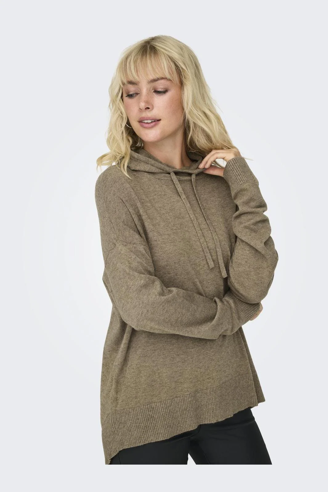 Only Onlibi Ls Loose Long Hood Cc Knt 4519295 malt ball melange
